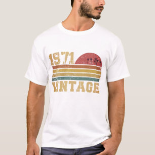 Retro Vintage Sunset 1971 Birthday T-Shirt