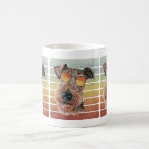 Retro Vintage Sunset Airedale Terrier Mum Dad Coffee Mug