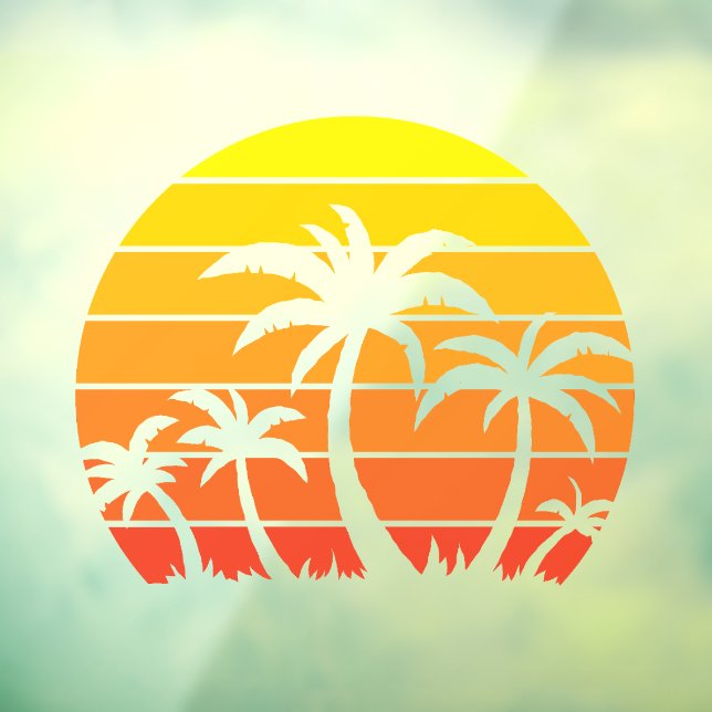 Retro Vintage Sunset And Palm Trees (Sheet 3)