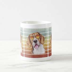 Retro Vintage Sunset Beagle Mum Dad Coffee Mug
