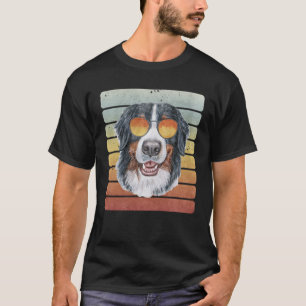 Retro Vintage Sunset Bernese Mountain Mum Dad T-Shirt