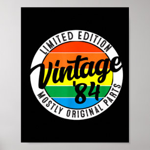 Retro vintage sunset birthday cool funny present poster