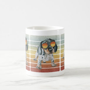 Retro Vintage Sunset Black Tan Dachshund Puppy Dad Coffee Mug