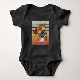 Retro Vintage Sunset Boxer Mum Dad Baby Bodysuit