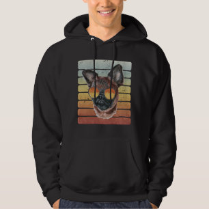 Retro Vintage Sunset Brussels Griffon Mum Dad Hoodie