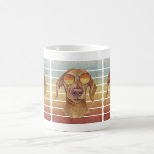 Retro Vintage Sunset Cream Dachshund Mum Dad Coffee Mug