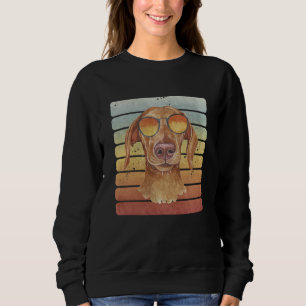 Retro Vintage Sunset Cream Dachshund Mum Dad Sweatshirt