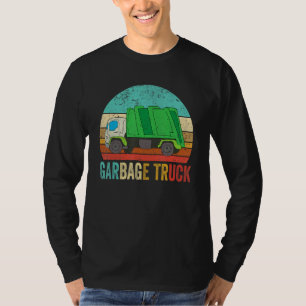 Retro Vintage Sunset Garbage Truck Recycling Trash T-Shirt