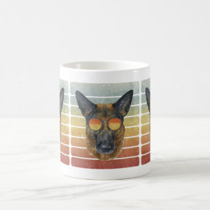 Retro Vintage Sunset German Shepherd Mum Dad Coffee Mug