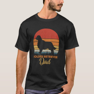 Retro Vintage Sunset Golden Retriever Dad T-Shirt