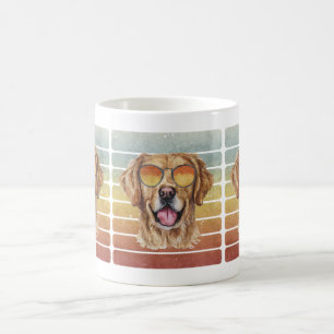 Retro Vintage Sunset Golden Retriever Mum Dad Coffee Mug