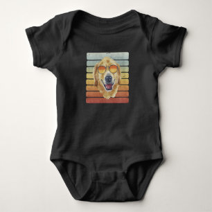 Retro Vintage Sunset Golden Retriever Pet Mum Dad Baby Bodysuit