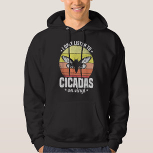 Retro Vintage Sunset Insect Colourful Cicada Hoodie