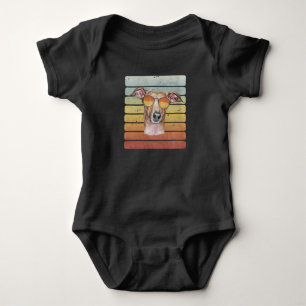 Retro Vintage Sunset Italian Greyhound Mum Dad Baby Bodysuit