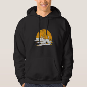 Retro Vintage Sunset Kayak Fishing Hoodie