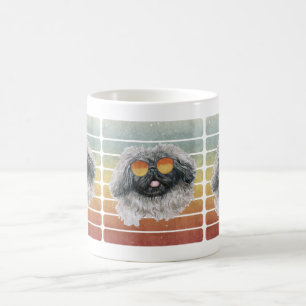 Retro Vintage Sunset Pekingese Mum Dad Coffee Mug