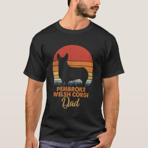 Retro Vintage Sunset Pembroke Welsh Corgi Dad T-Shirt