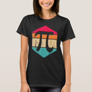 Retro Vintage Sunset Pi Symbol  March 14th 3 14 Pi T-Shirt