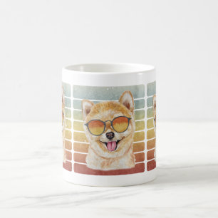 Retro Vintage Sunset Pomeranian Mum Dad Coffee Mug