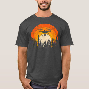 Retro Vintage Sunset Quadcopter Drone Pilot Men Wo T-Shirt