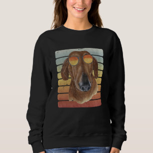 Retro Vintage Sunset Red Dachshund Mum Dad Sweatshirt