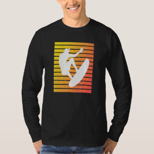 Retro Vintage Sunset Surfer Surfing Distressed Gru T-Shirt