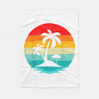Retro Vintage Sunset Vacation Costa Rica Pura Vida Fleece Blanket