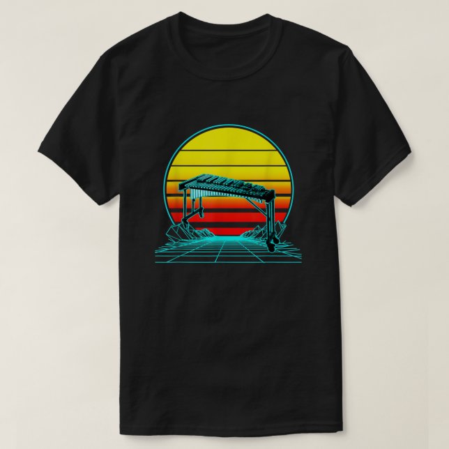 Retro Vintage Sunset Xylophone  T-Shirt (Design Front)