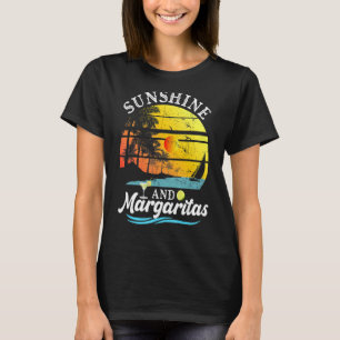 Retro Vintage Sunshine And Margarita Beach Summer T-Shirt