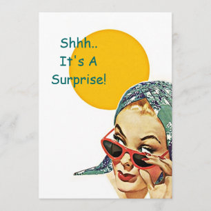 Retro Vintage Sunshine Surprise Party Invitation