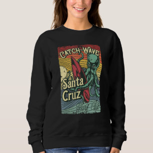 Retro Vintage Surf Octopus Surfboard California Sa Sweatshirt