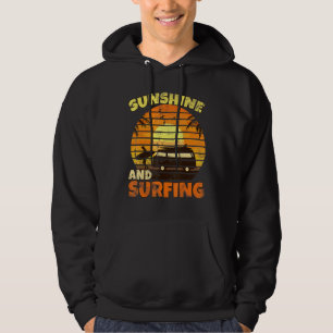 Retro Vintage Surfer Camper Van Sunshine And Surfi Hoodie