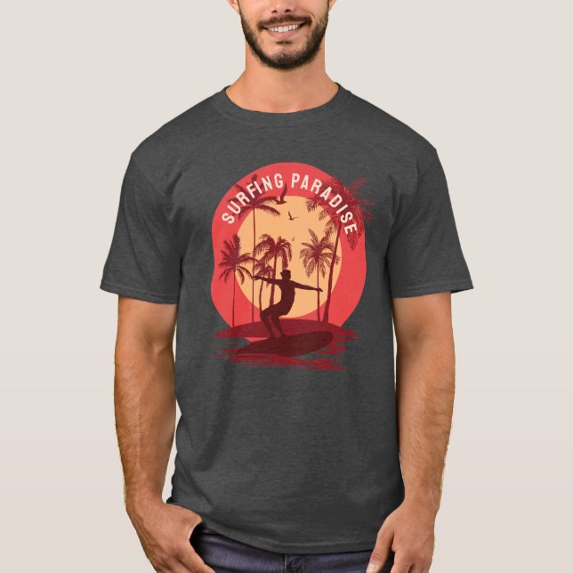 Retro vintage Surfing paradise T-Shirt (Front)