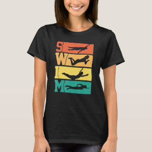 Retro Vintage Swim Just Keep Swimming Swimmer Swim T-Shirt