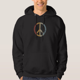 Retro Vintage Symbol of Peace Minimalist Peace Sig Hoodie
