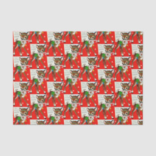 Retro Vintage Teacher reindeer Christmas tissue Tissue Paper
