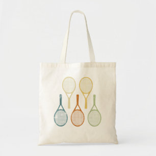 Retro Vintage Tennis Racket Racquet Coach Player Tote Bag