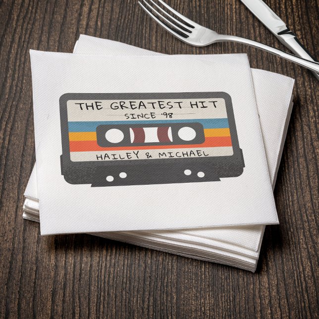 Retro Vintage The Greatest Hit Cassette Wedding Napkin (Retro Vintage The Greatest Hit Cassette Wedding Napkins
)
