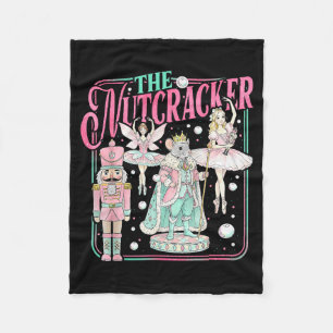 Retro Vintage The Nutcracker Sugar Fairy Plum Chri Fleece Blanket