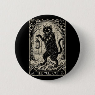 Retro Vintage The Yule Cat Tarot Card Dark Christm 6 Cm Round Badge