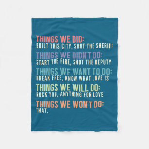 Retro Vintage Things We Did Didn't Want Will Won't Fleece Blanket