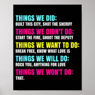 Retro Vintage Things We Did Didn't Want Will Won't Poster