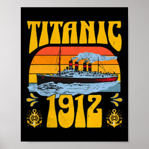 Retro Vintage Titanic 1912 Ocean Liner Cruise Ship Poster