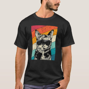 Retro Vintage Tortoiseshell Cat with Sunglasses Ca T-Shirt