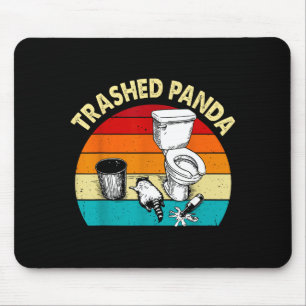 Retro Vintage Trashed Panda Funny Drunk Raccoon Mouse Pad