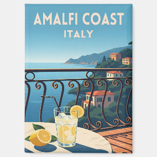 Retro Vintage Travel Amalfi Coast Italy Landscape Magnet