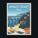 Retro Vintage Travel Amalfi Coast Italy Landscape Postcard<br><div class="desc">Experience the scenic beauty of the Amalfi Coast with this captivating retro travel-themed postcard. Capturing dramatic cliffs and sparkling Mediterranean views in classic retro style,  this piece is a timeless tribute to Italy's coastal charm.</div>