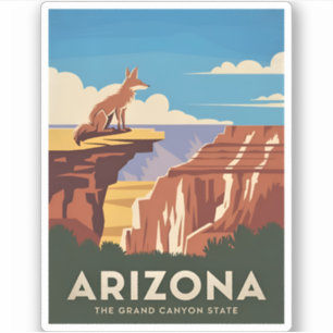 Retro Vintage Travel Arizona Grand Canyon Scenic