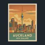 Retro Vintage Travel Auckland New Zealand City Postcard<br><div class="desc">Celebrate the vibrant spirit of New Zealand with this vintage travel-inspired postcard featuring the city of Auckland. Infused with nostalgic vibes and vintage charm,  this piece is perfect for Kiwi enthusiasts,  travelers,  and lovers of classic retro aesthetics.</div>