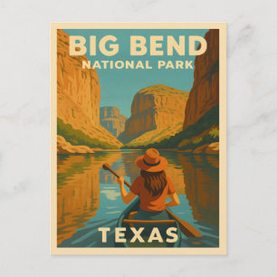 Retro Vintage Travel Big Bend National Park Texas Postcard